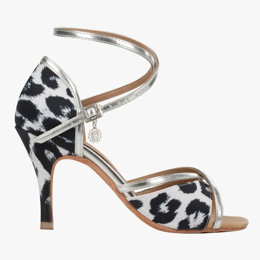 Black and white leopard print heels store
