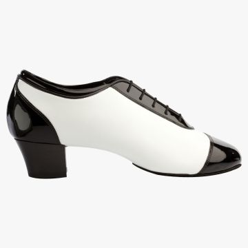 Style 8505 - Black Patent/White Leather